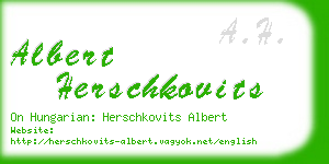 albert herschkovits business card